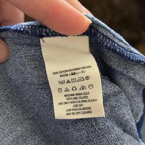 FREE PEOPLE Backyard Party Ocean Blue Tunic Dress EUC Backyard Print sz S - Picture 10 of 14